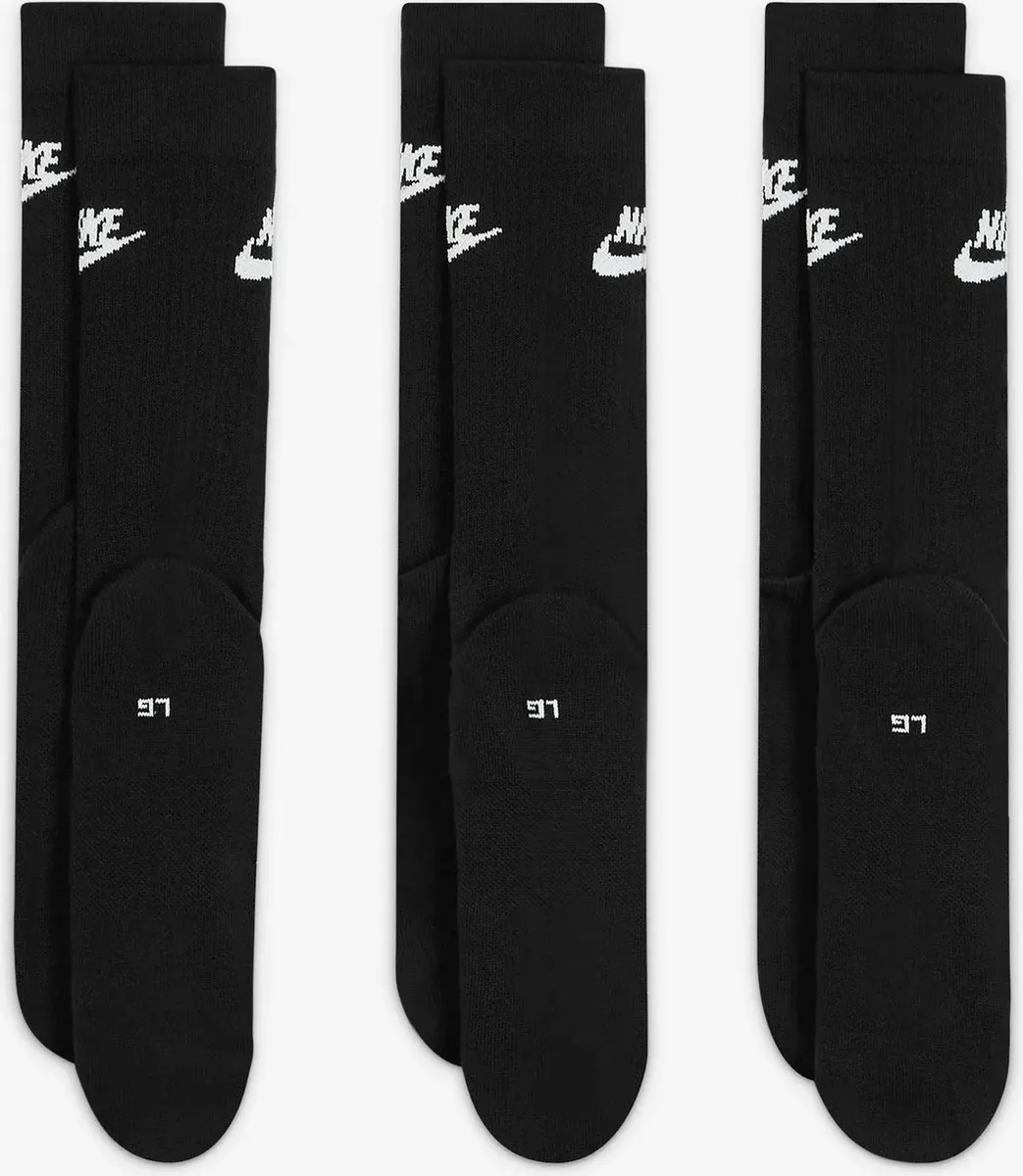 Nike Sportswear Everyday Essential Sportsokken - 3 Paar - Zwart