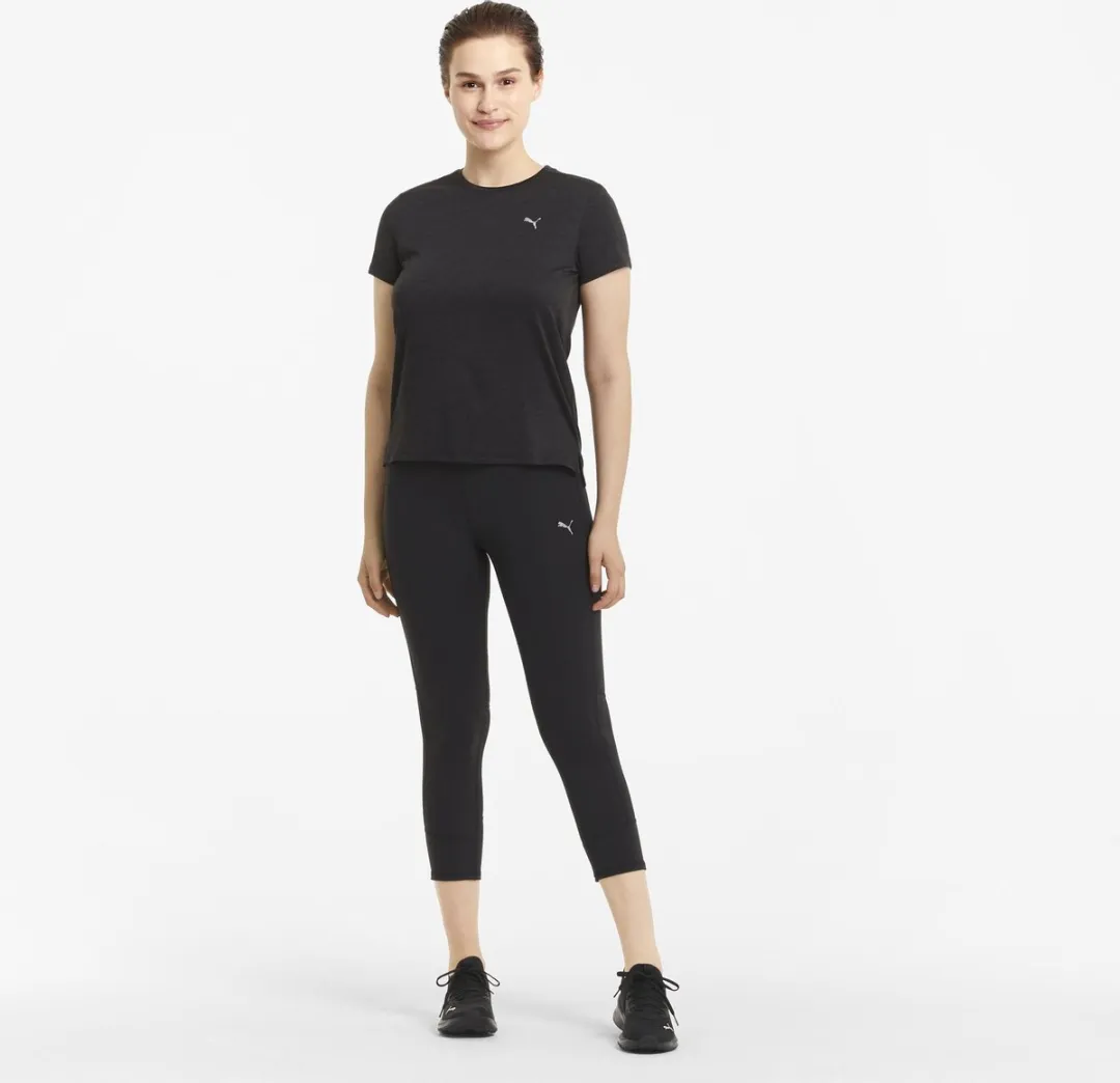 PUMA Run Favorite Heather Sportshirt Dames M - Zwart
