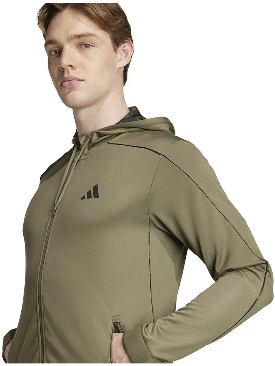 Adidas Train Essentials Seasonals Sweatshirt - S - Olive Strata