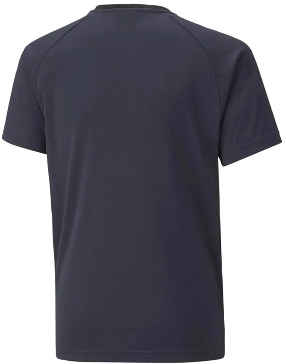 PUMA TeamLIGA Graphic Jersey Sportshirt 657841-49 - Maat 116 - Donkerpaars/Zwart/Lime