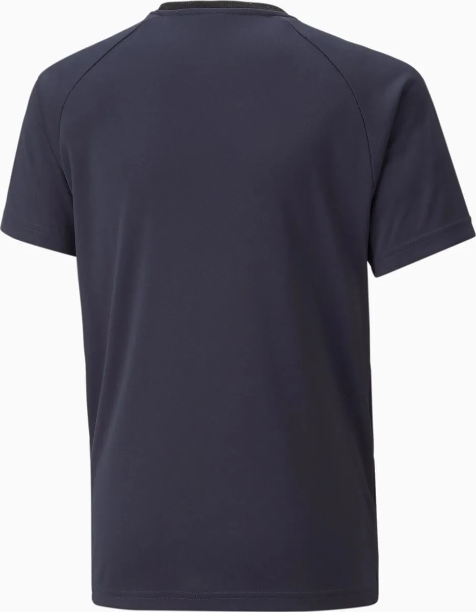 PUMA TeamLIGA Graphic Jersey Sportshirt 657841-49 - Maat 116 - Donkerpaars/Zwart/Lime