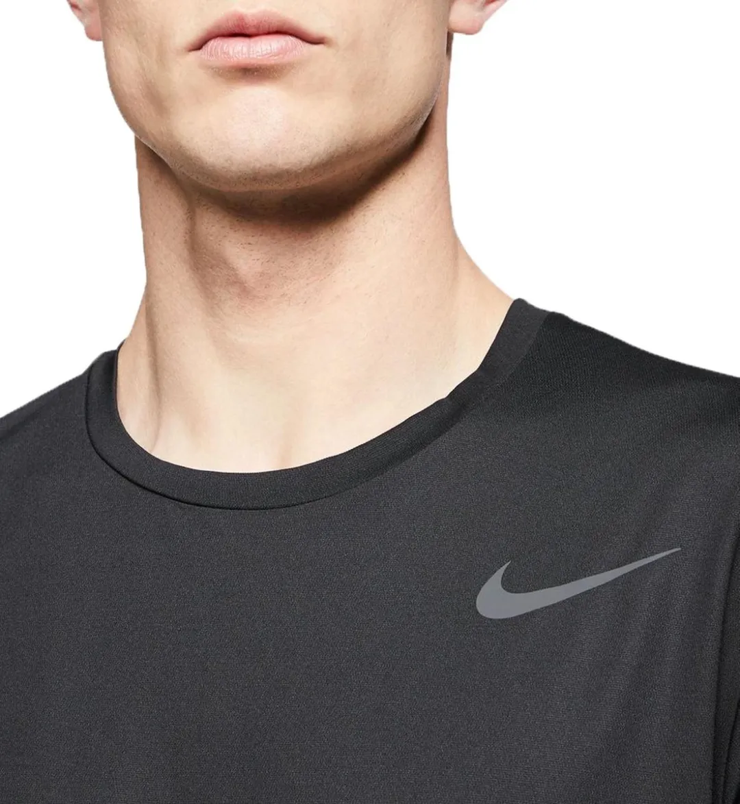 Nike Top S/S Hyper Dry Fitness Shirt Heren S - Zwart