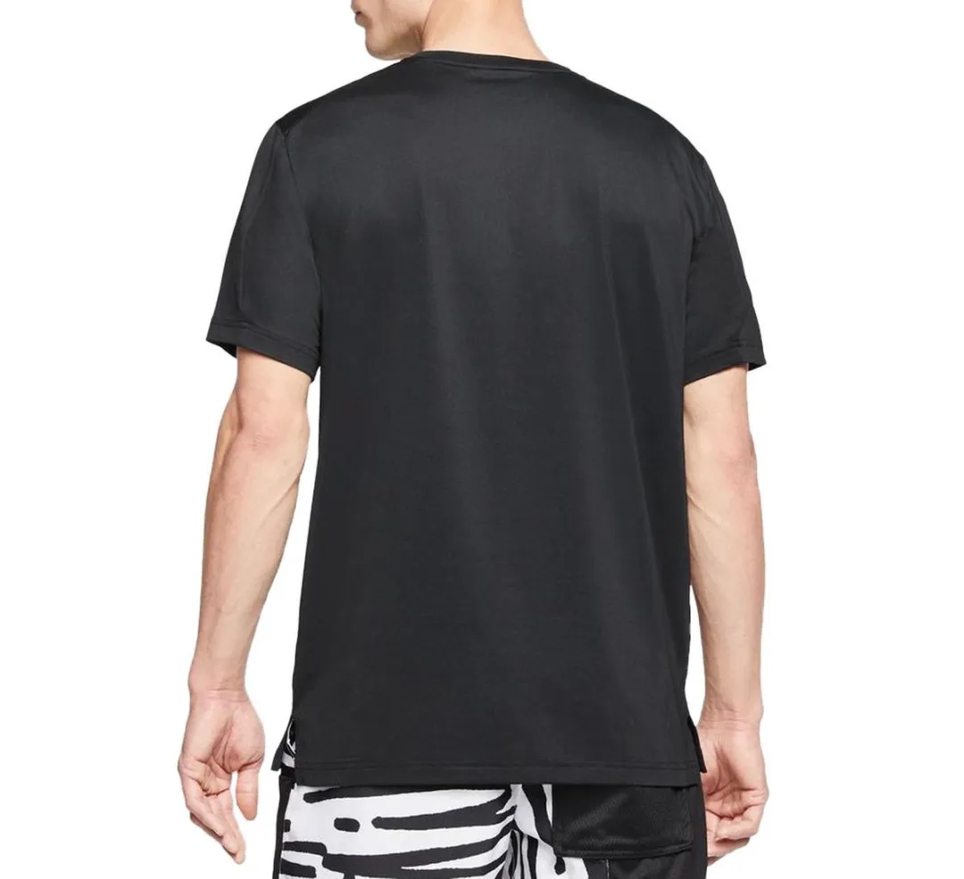 Nike Top S/S Hyper Dry Fitness Shirt Heren S - Zwart