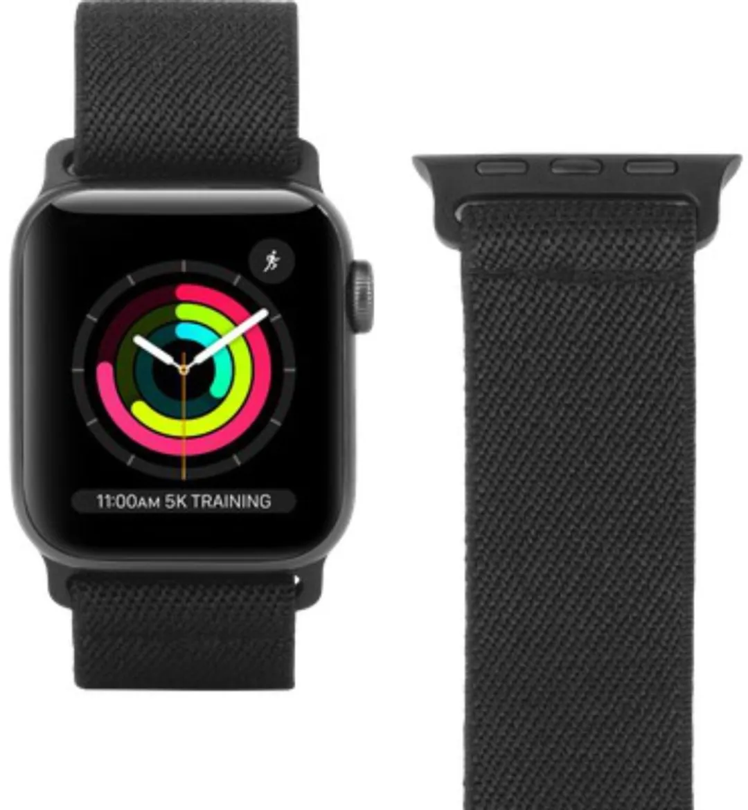 Just in Case Apple Watch Urban Textura Horlogebandje - Zwart - afbeelding 2 van 6