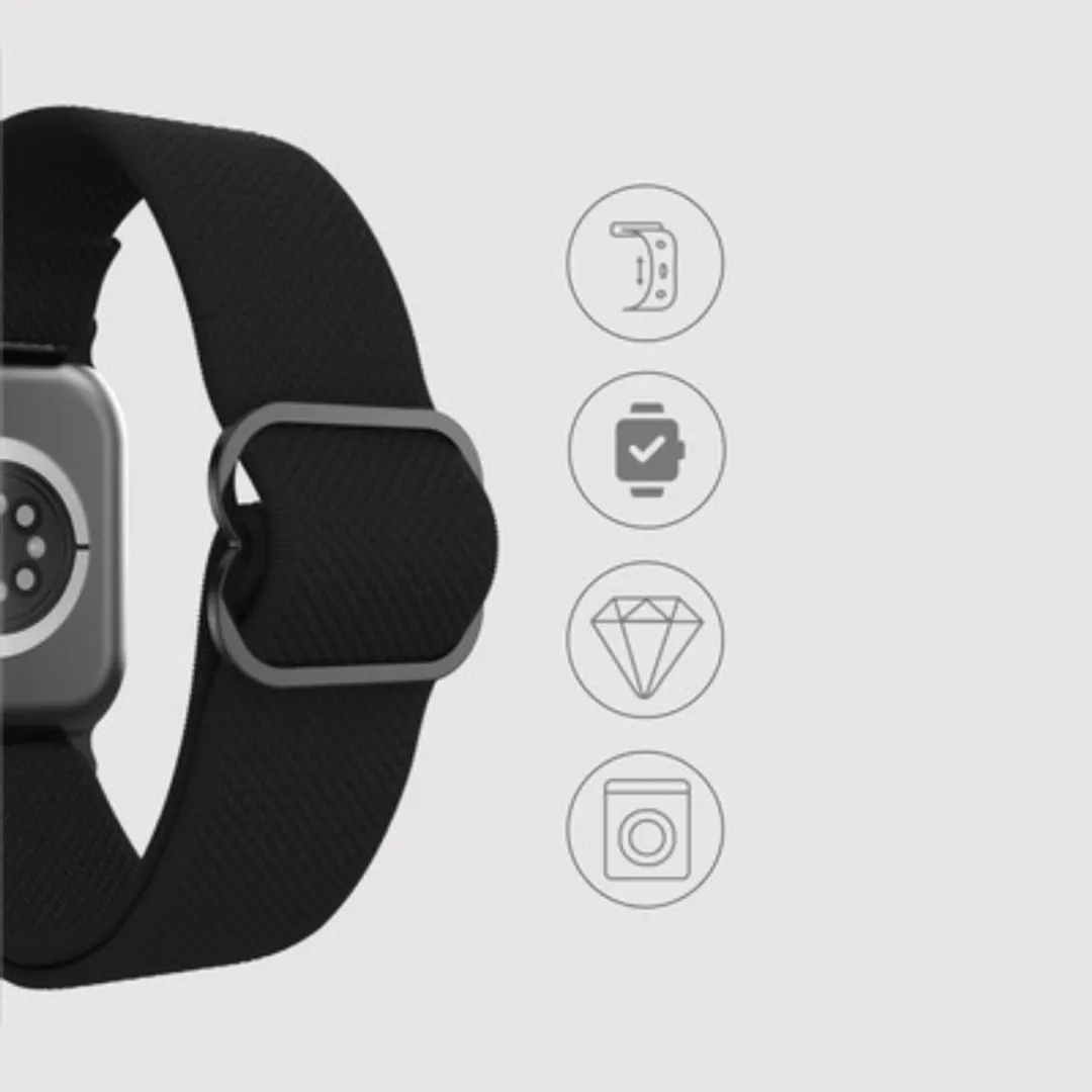 Just in Case Apple Watch Urban Textura Horlogebandje - Zwart - afbeelding 6 van 6