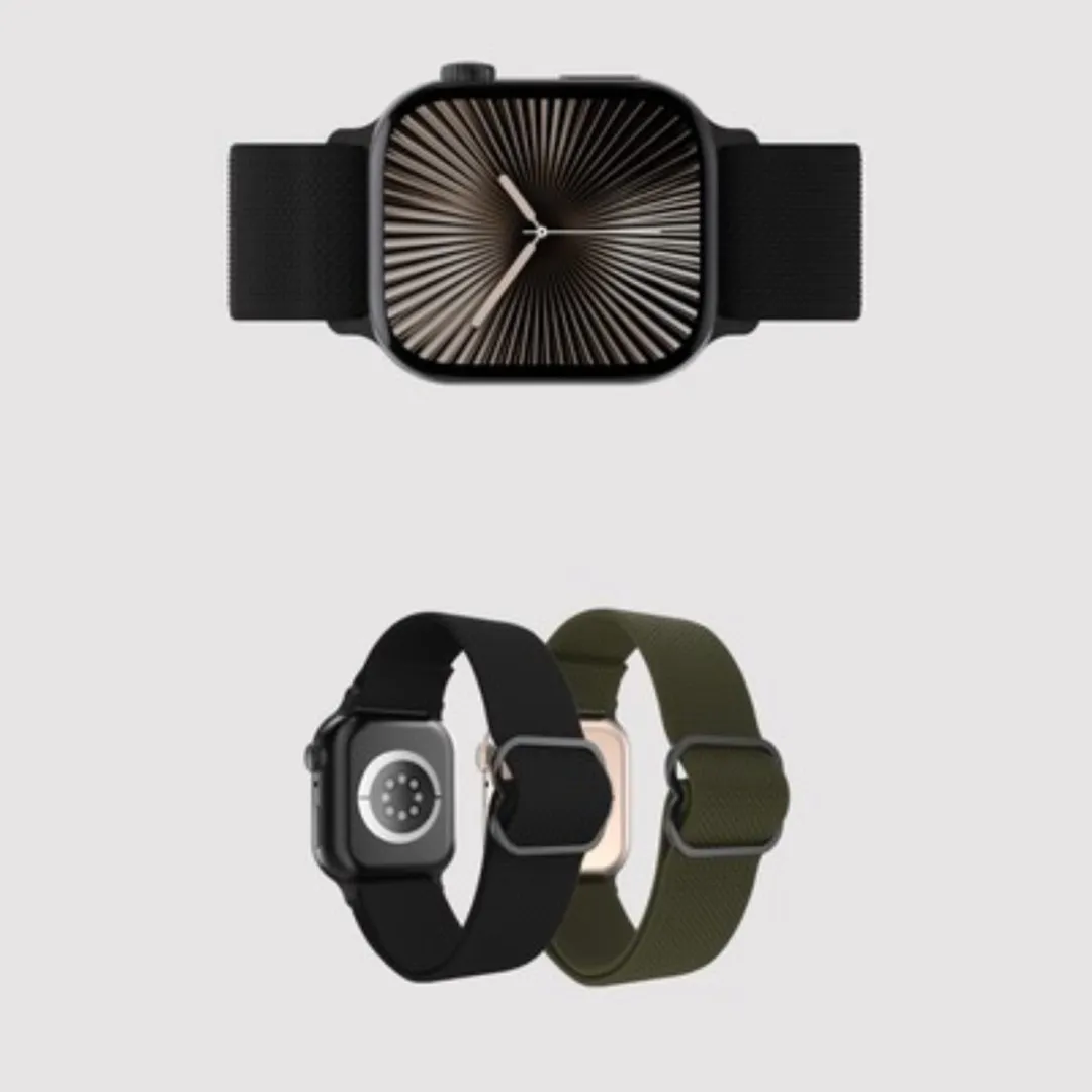 Just in Case Apple Watch Urban Textura Horlogebandje - Zwart - afbeelding 3 van 6