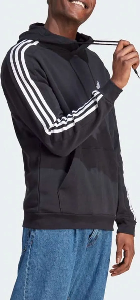 adidas Essentials Fleece 3-Stripes Hoodie - Heren L - Zwart