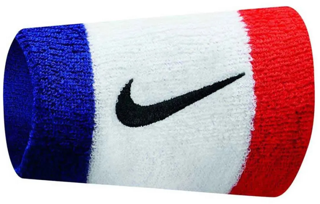 Nike Swoosh Doublewide Polsband - Rood/Wit/Blauw