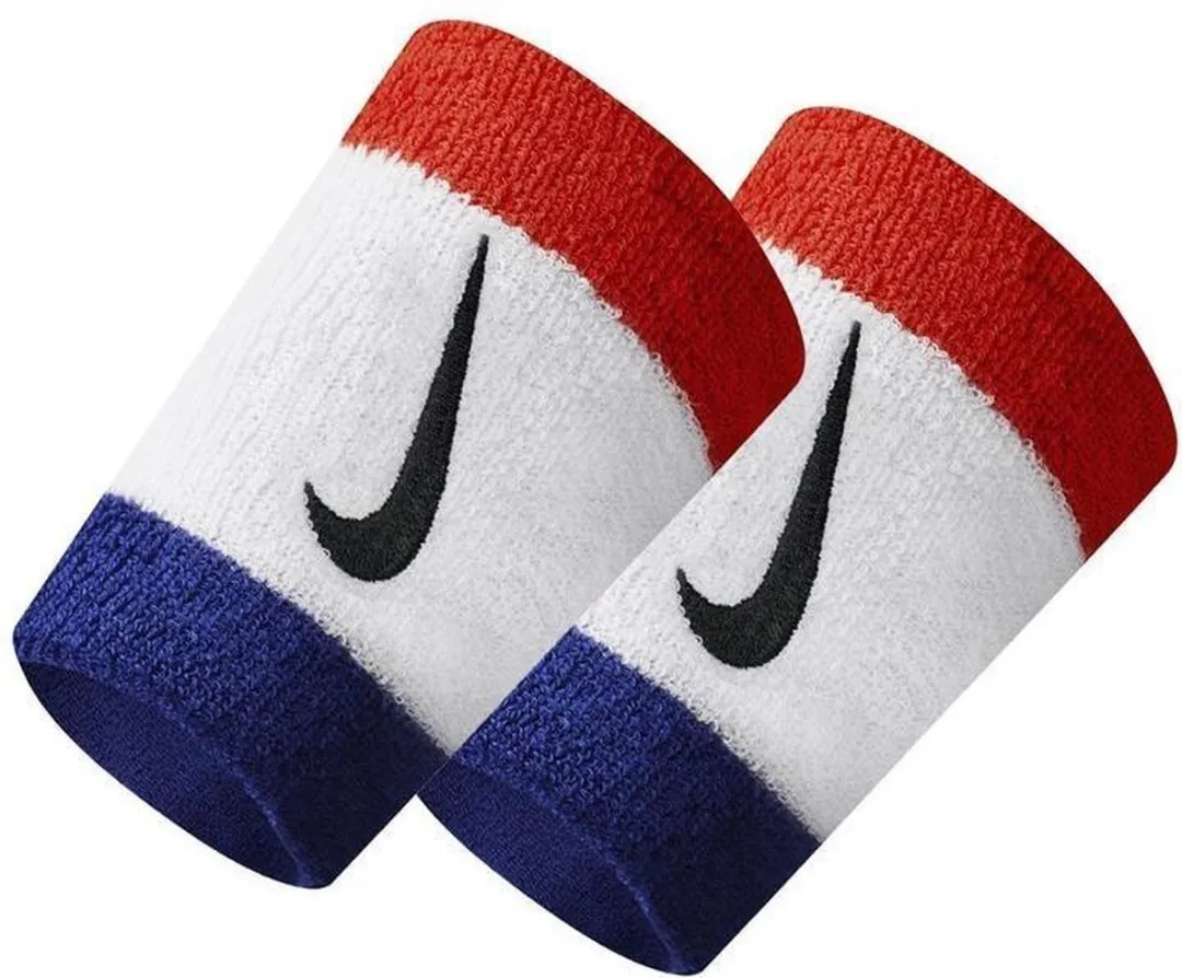 Nike Swoosh Doublewide Polsband - Rood/Wit/Blauw