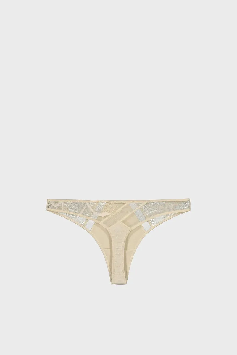 Calvin Klein Dames String Beige - Maat M