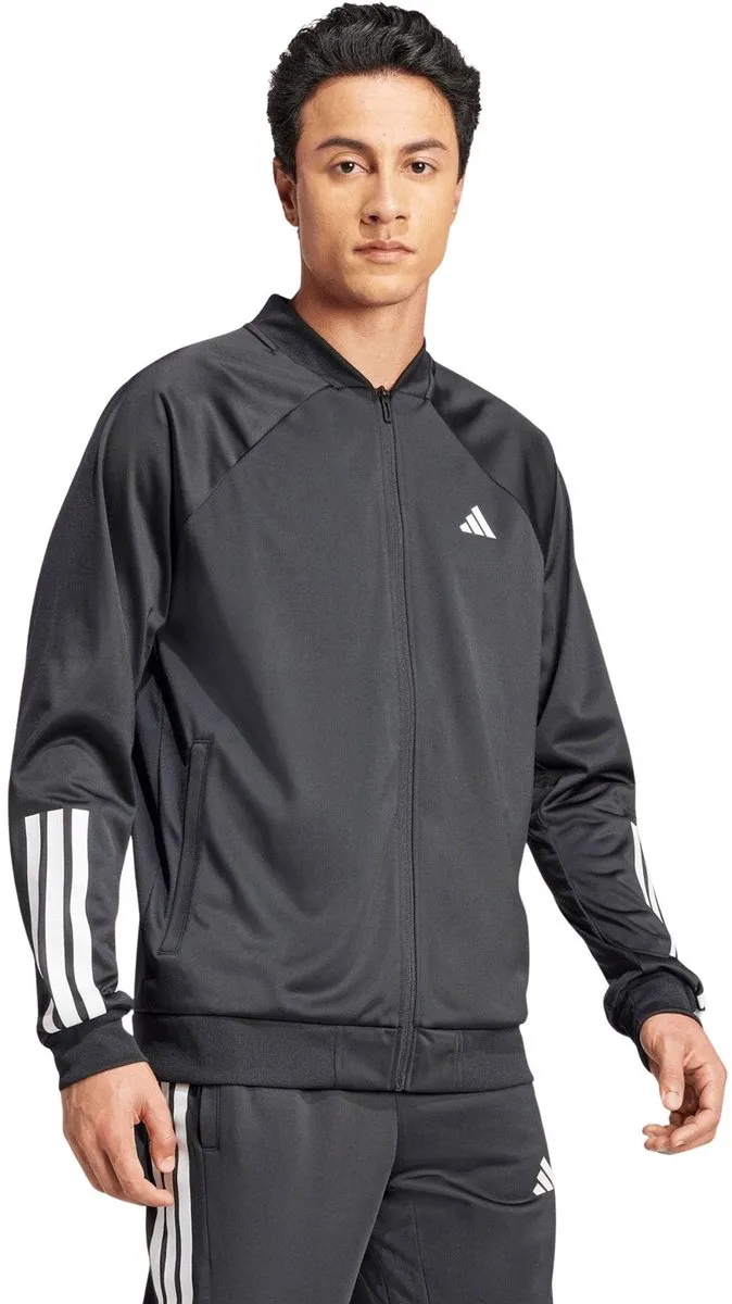 Adidas 3-Stripes Knitted Trainingsjas Heren - L - Zwart/Wit - afbeelding 6 van 6