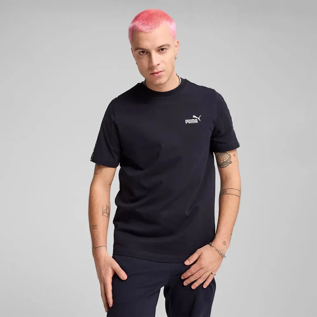 PUMA ESS Tape Heren Sport T-shirt - M - Blauw