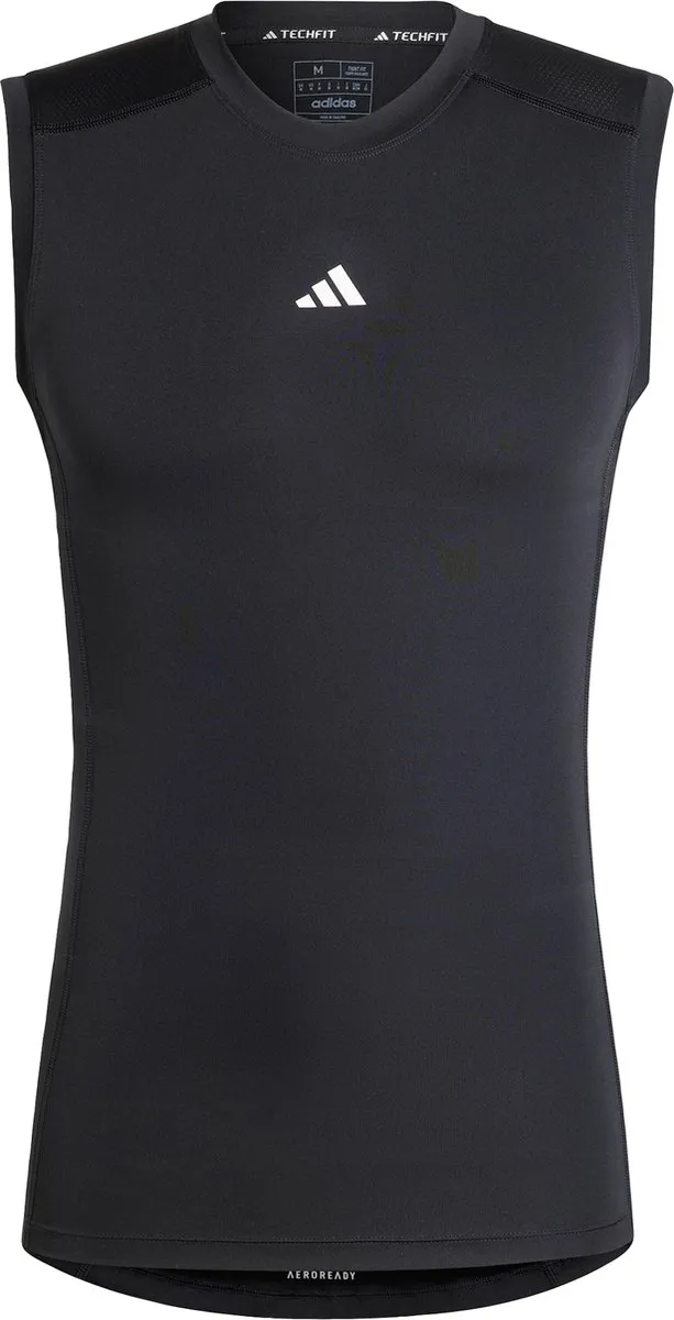 adidas Performance TECHFIT Mouwloos Shirt JE6694 - Heren - M - Zwart