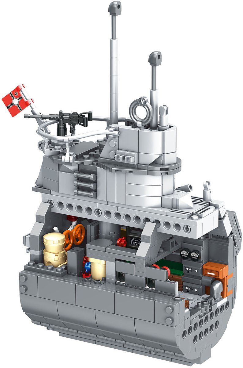 Revell Constructiespeelgoed - 00960 Brick System - Onderzeeër -Das Boot- met Volledig Interieur en Filmposter - Onderzeeboot Bouwstenen set - 1:56