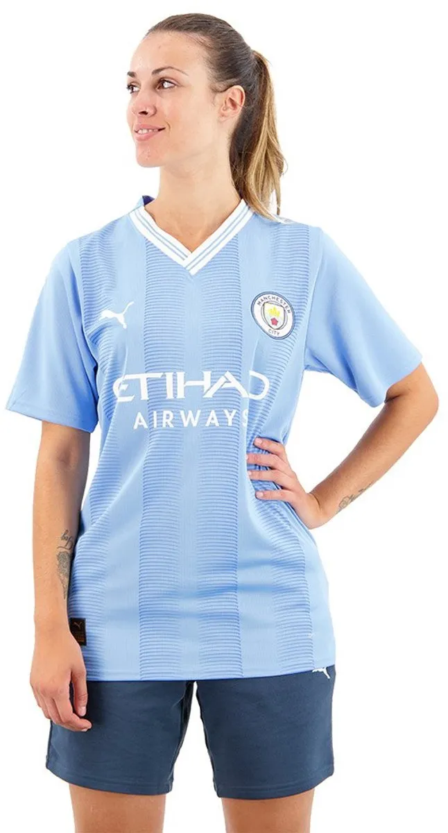 PUMA MCFC Home Jersey Replica Heren Sportshirt Lichtblauw/Wit M