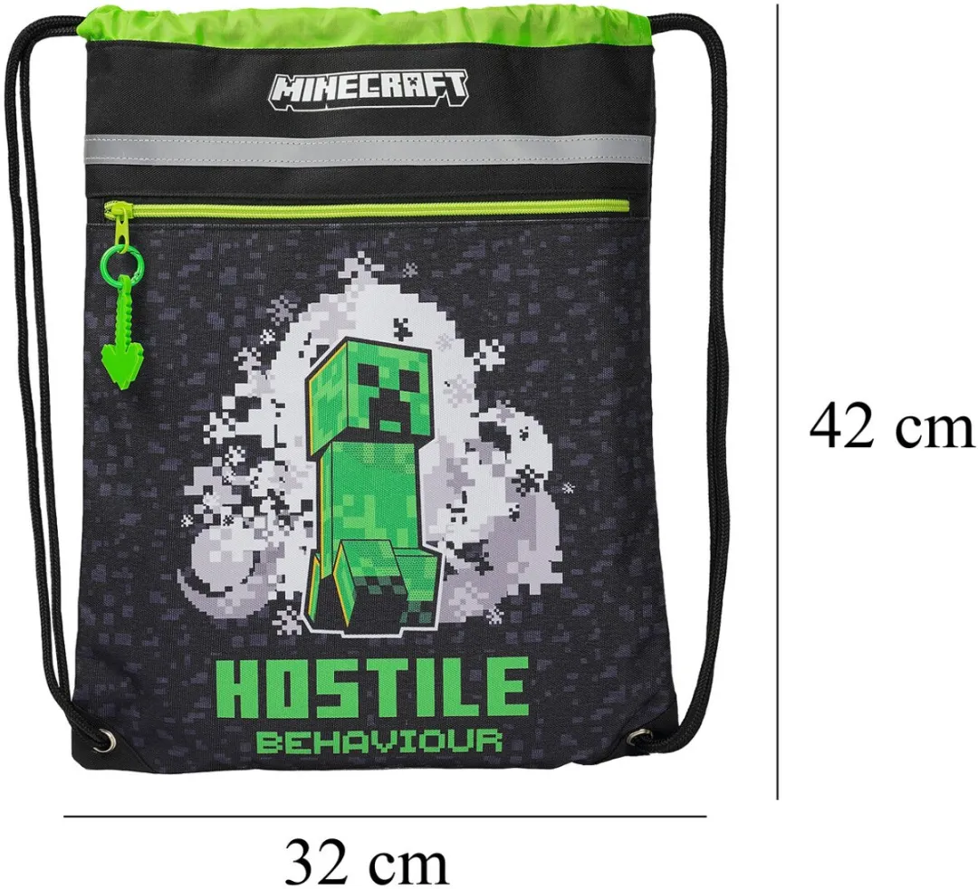 Minecraft Gymtas Creeper - 10L - L - Reflecterend