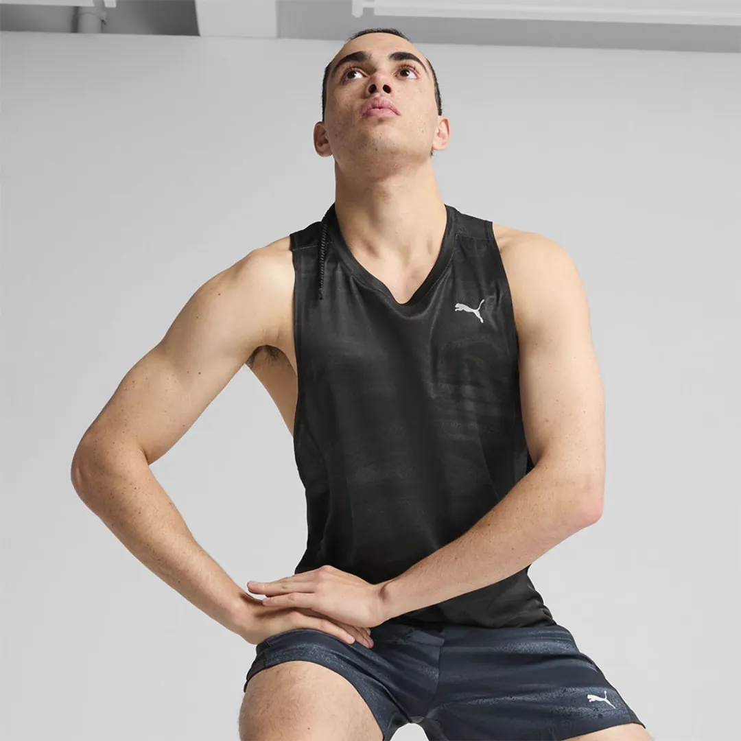 PUMA Velocity AOP Mouwloos T-shirt - S - Zwart