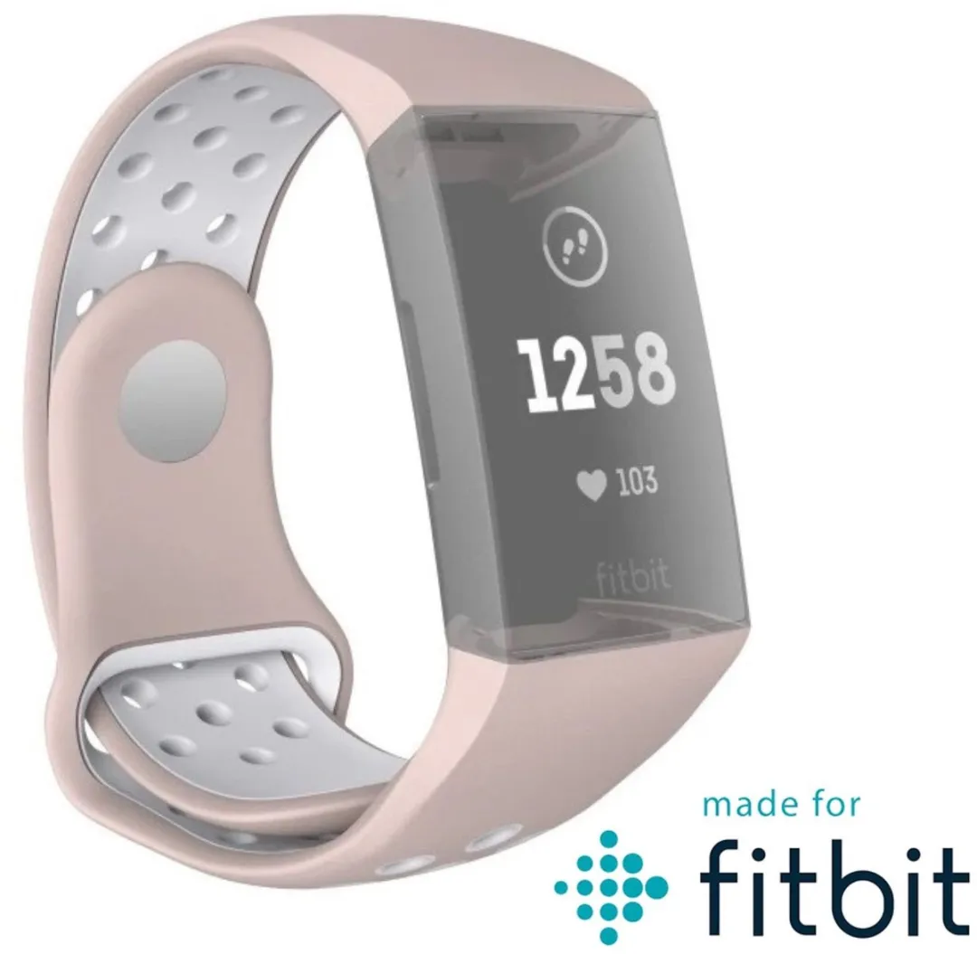 Hama Sportpolsband Fitbit Charge 3/4 Rosé/Grijs - 00086225