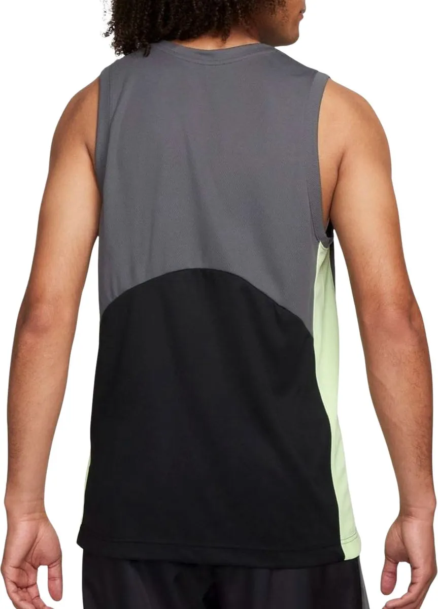 Nike Dri-FIT Starting 5 Top Heren - M - Grijs/Zwart/ Groen
