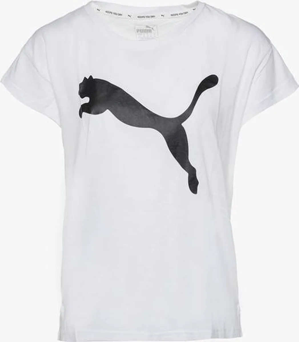 PUMA Active Logo T-shirt Dames M - Puma White-Cotton Black