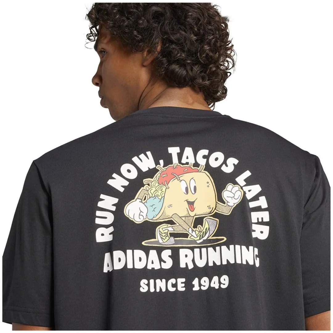 Adidas Running Tacos Graphic T-shirt - XS - Zwart