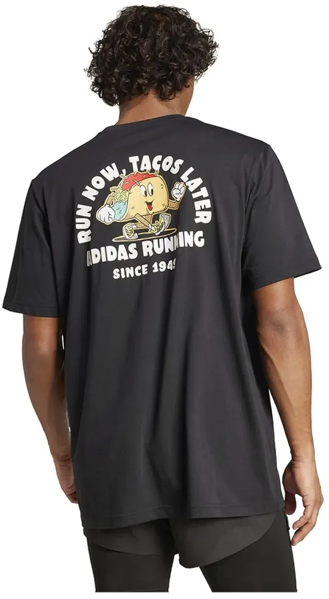 Adidas Running Tacos Graphic T-shirt - XS - Zwart