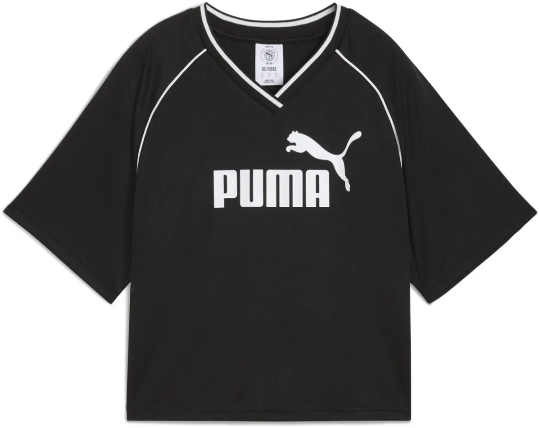 PUMA Ess Relaxed Cropped T-shirt Dames - Zwart