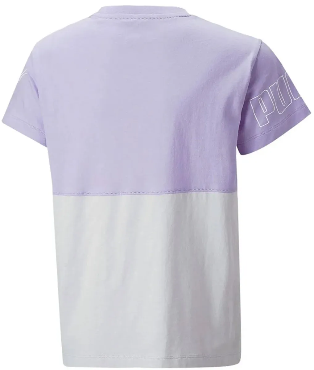 PUMA Power Colorblock T-shirt - 5-6 Jaar - Vivid Violet