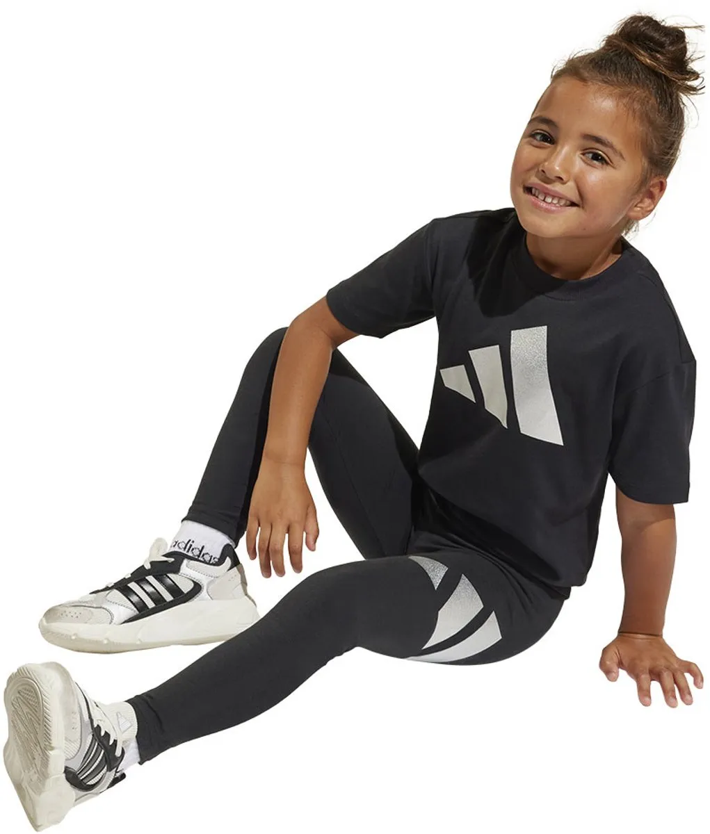 Adidas Seasonal Essentials Glam Cotton Trainingspak - 3-4 jaar - Zwart