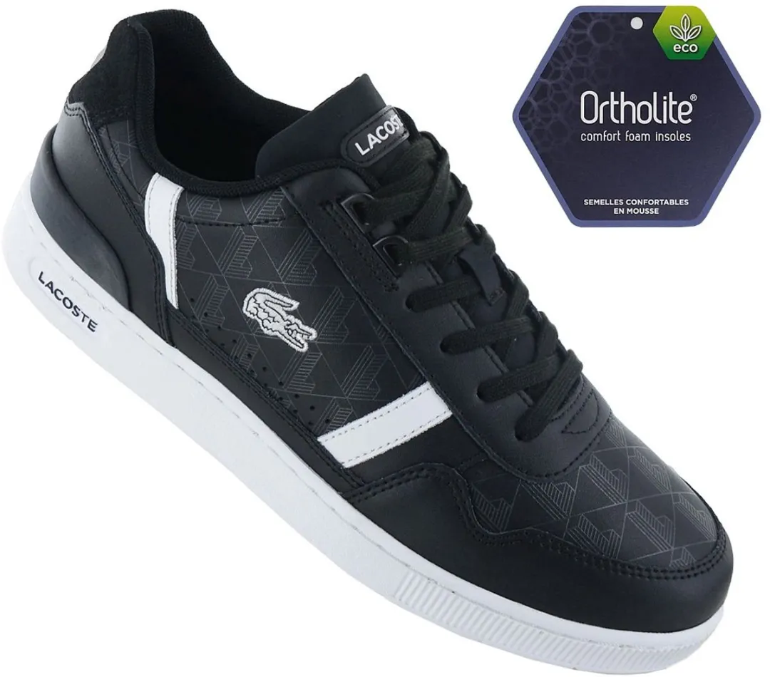 Lacoste T-Clip Leather Heren Sneakers - Zwart - Maat 41