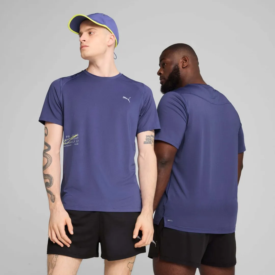 PUMA M Run Graphic Mesh T-Shirt - XL - Blauw