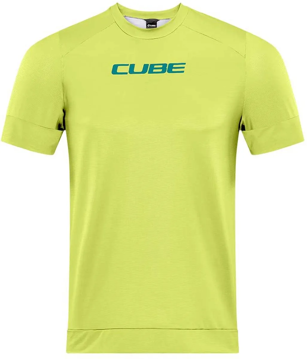 Cube ATX Korte Mouw Enduro Trui - Geel Lime