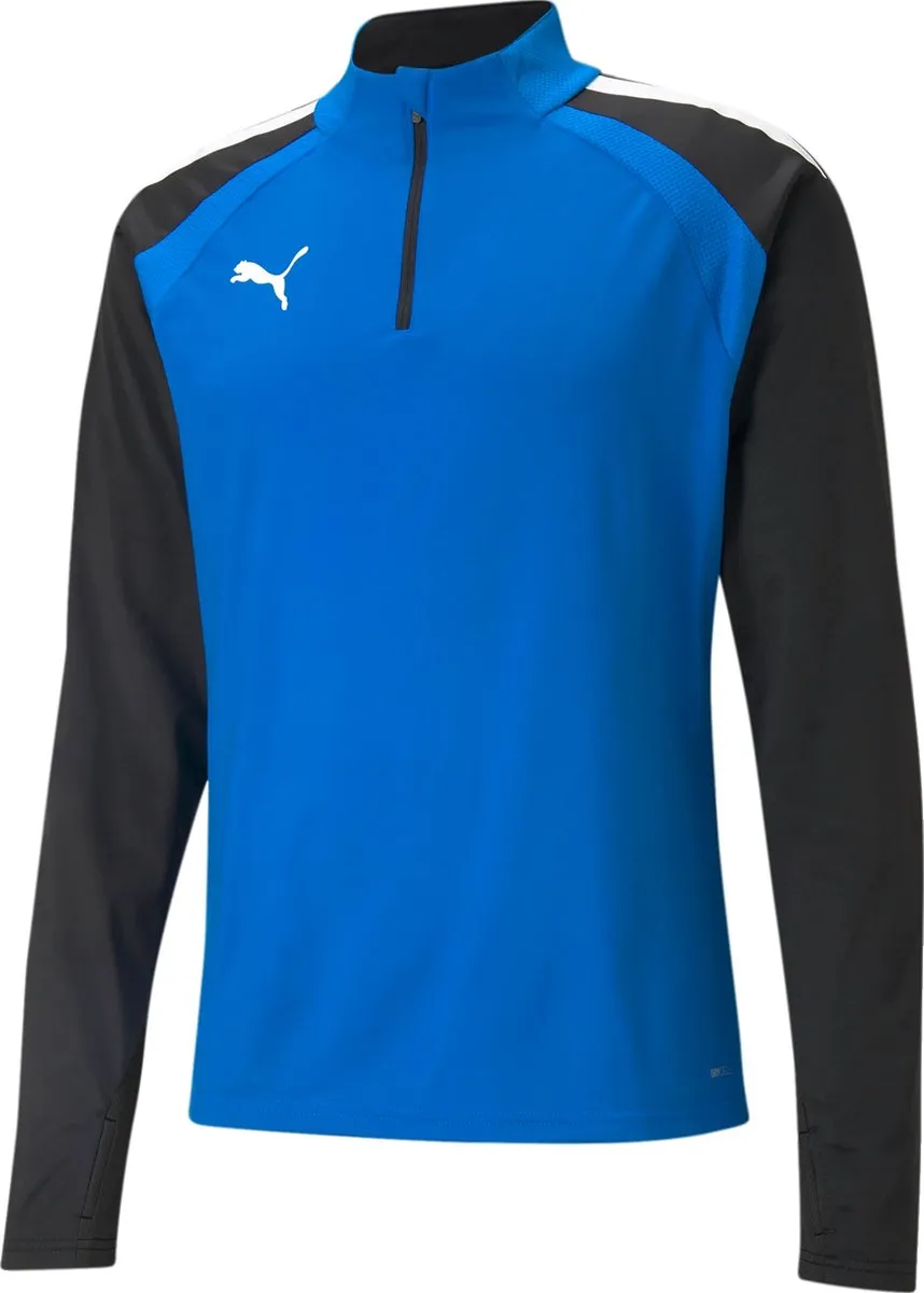 PUMA teamLIGA 1/4 Zip Trainingssweater Heren - XL - Zwart/Blauw