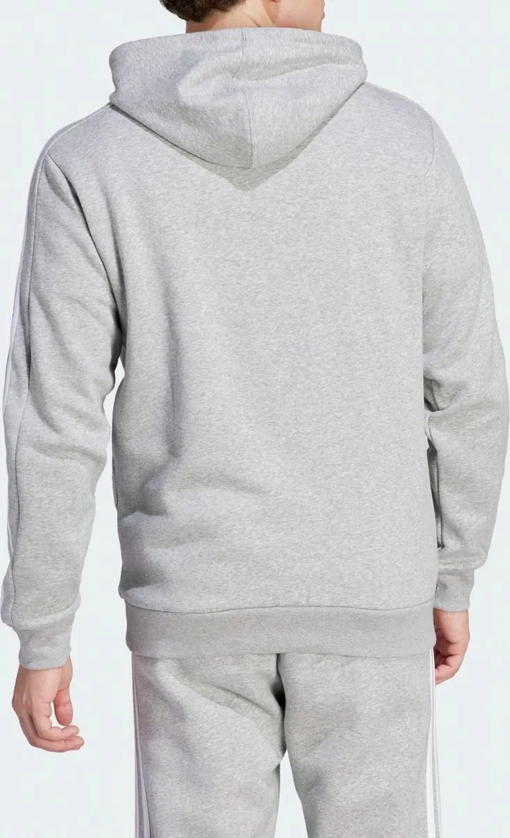 adidas Essentials Fleece 3-Stripes Hoodie - Grijs S