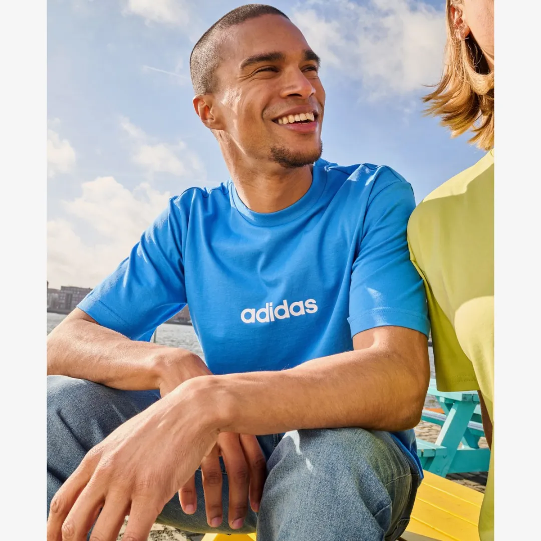 adidas M LIN SJ Heren T-shirt - L - Blauw
