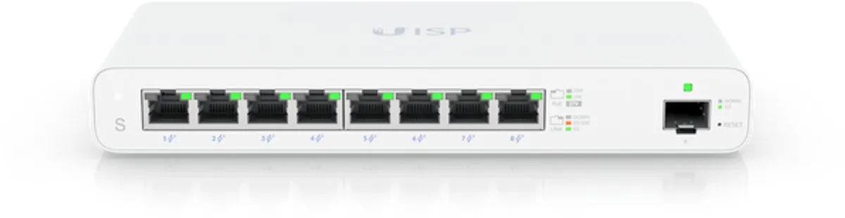 Ubiquiti UISP-S PoE-Switch - 8 Poorten - Wit