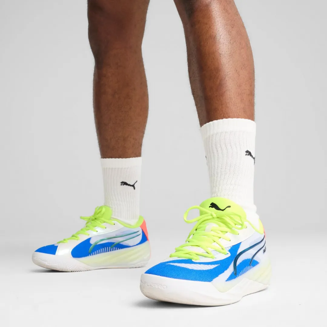 PUMA All-Pro Nitro 311259 Low - Indoor Schoenen - 45 - Wit/Geel/Rosa - afbeelding 3 van 6