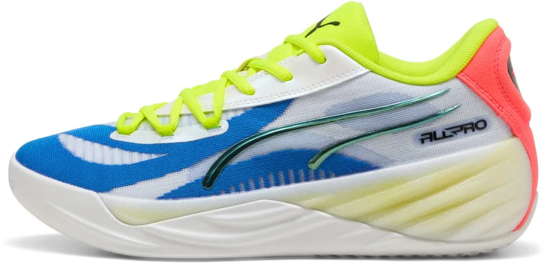 PUMA All-Pro Nitro 311259 Low - Indoor Schoenen - 45 - Wit/Geel/Rosa