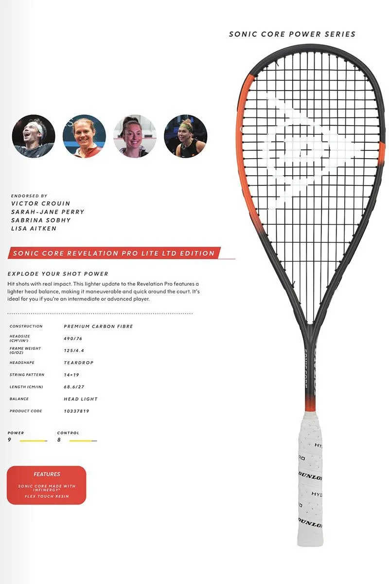Dunlop Sonic Core Revelation Pro Lite Squashracket