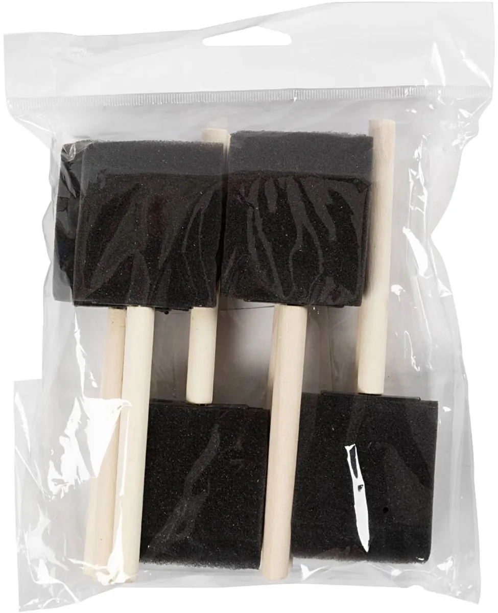 Creativ Company Creotime Schuimpenselen 50mm - 10 Stuks - Zwart