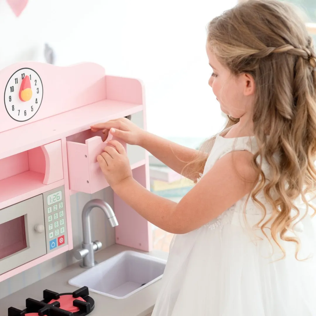 Teamson Kids Houten Speelkeuken Roze/Grijs