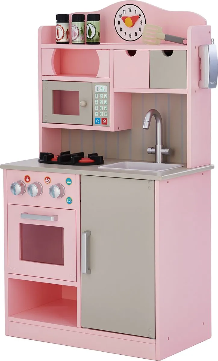 Teamson Kids Houten Speelkeuken Roze/Grijs