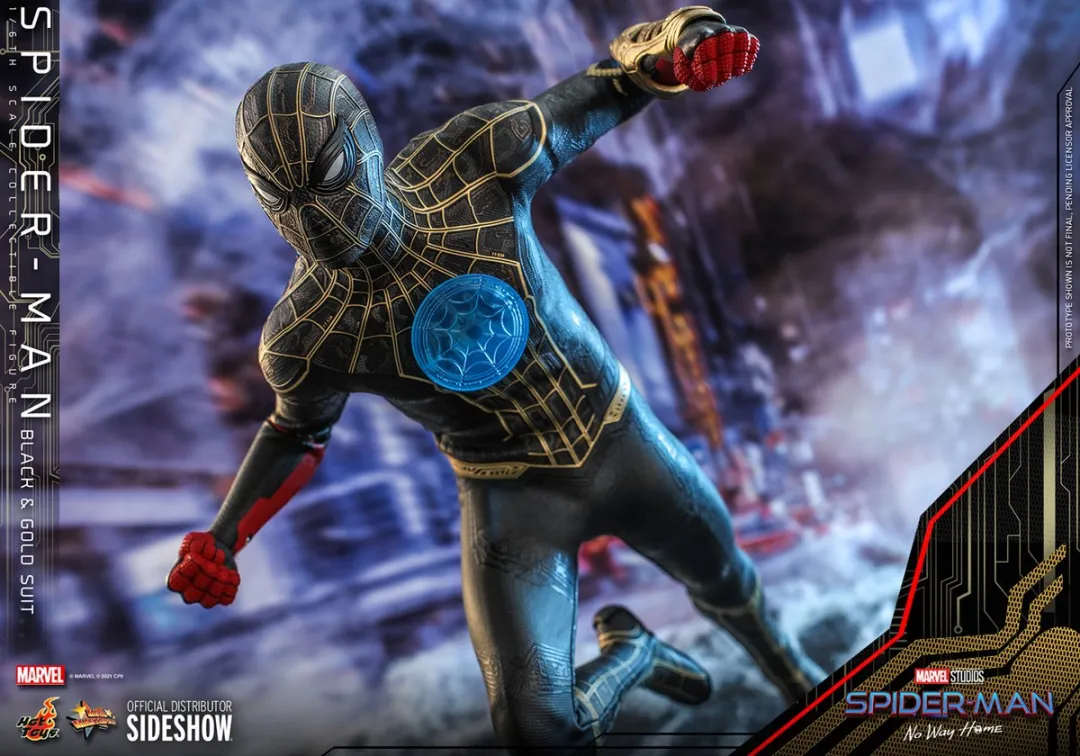 Hot Toys Marvel Spider-Man No Way Home Black & Gold 1:6 Figuur - MPN 908916