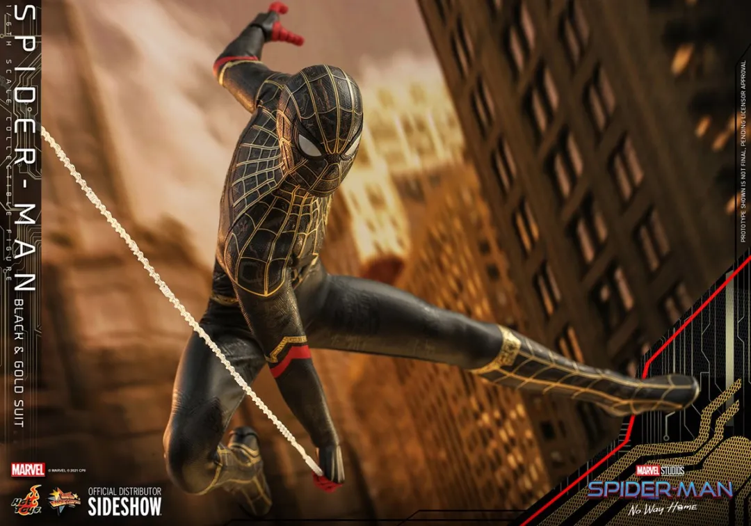 Hot Toys Marvel Spider-Man No Way Home Black & Gold 1:6 Figuur - MPN 908916