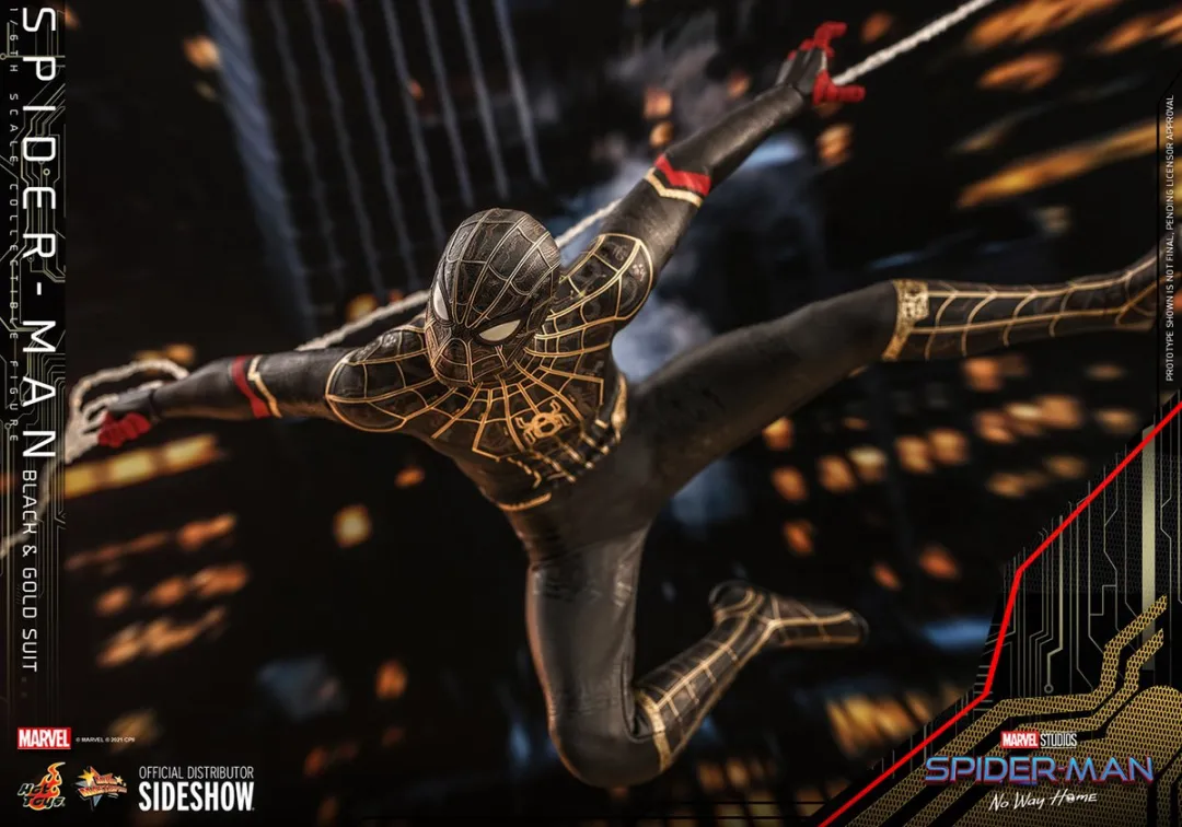 Hot Toys Marvel Spider-Man No Way Home Black & Gold 1:6 Figuur - MPN 908916 - afbeelding 6 van 6