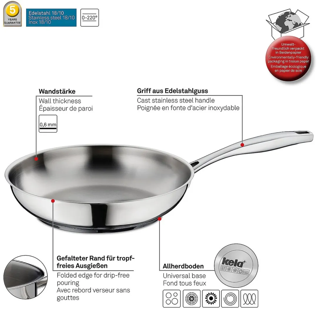 Kela RVS Koekenpan 20 cm - Zilver