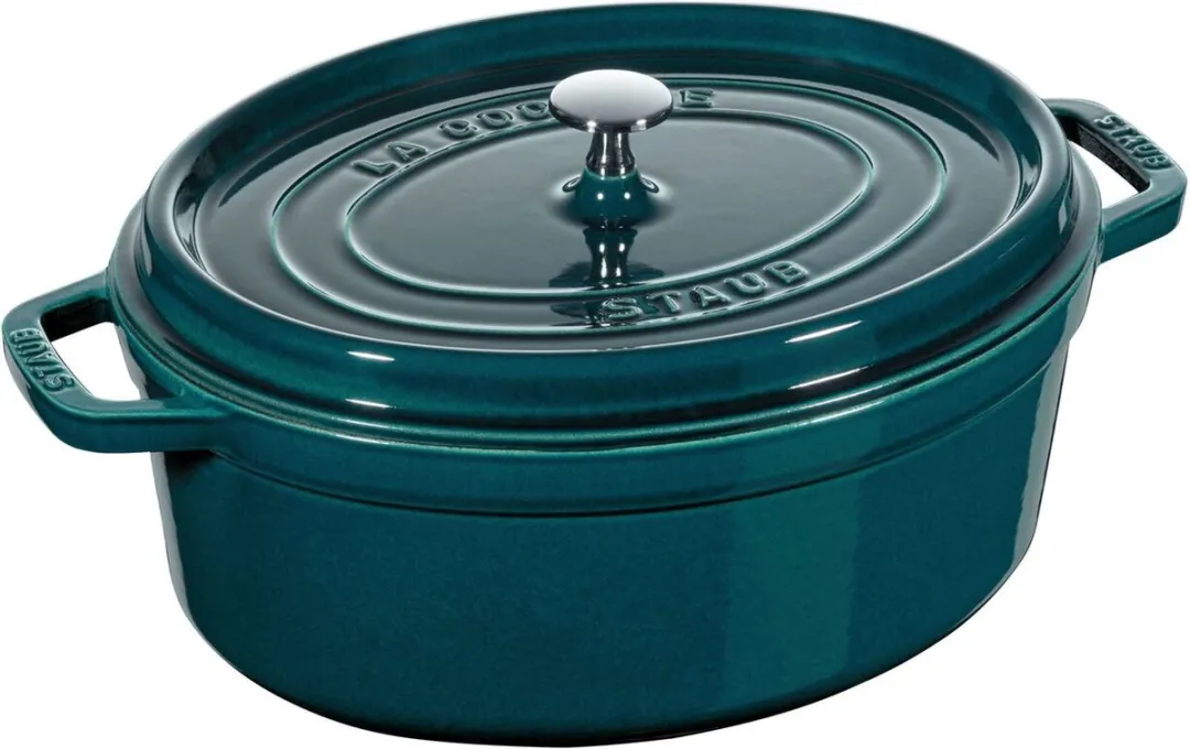 Staub Braadpan Ovaal 31cm Appelblauwzeegroen
