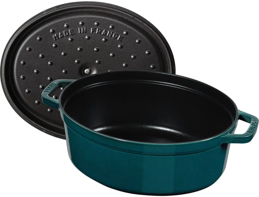 Staub Braadpan Ovaal 31cm Appelblauwzeegroen - afbeelding 2 van 6