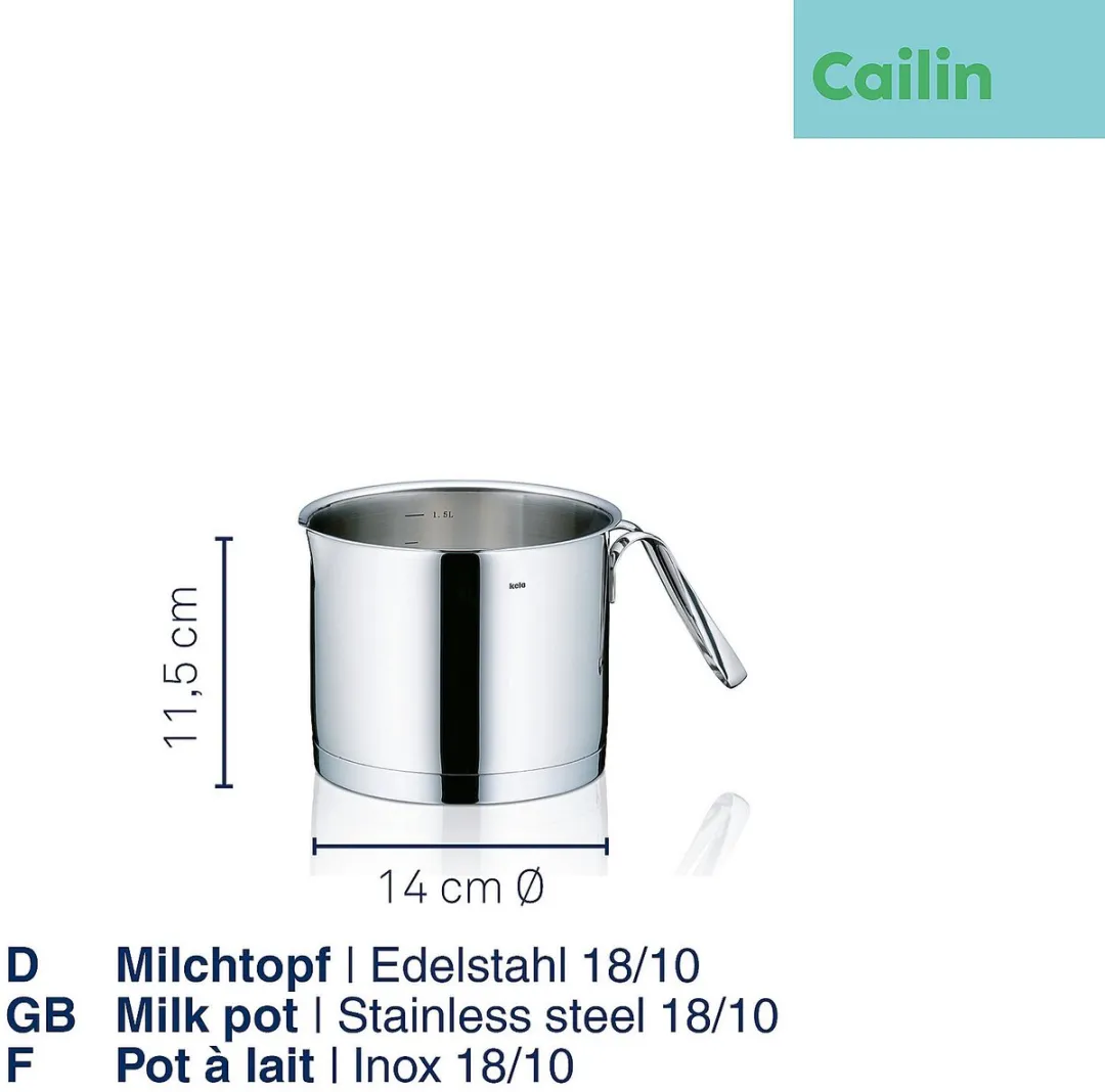 Kela Melkpan 14cm - 1.8L - RVS - Zilver