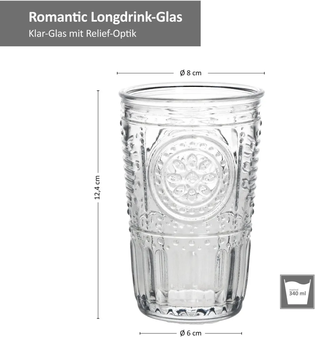 Bormioli Rocco Romantic Longdrinkglas 340ml - 2-delig